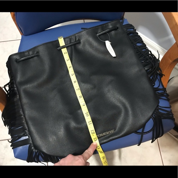 NWT VS faux leather fringed drawstring backpack - Picture 16 of 16
